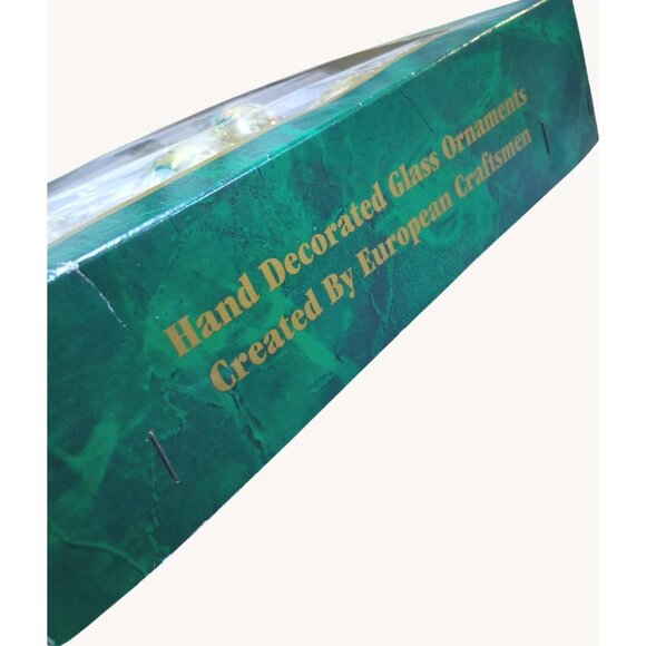 Vintage Commodore Christmas Classics Hand Decorated Glass Ornaments Set Of 5 Gol - Picture 8 of 11